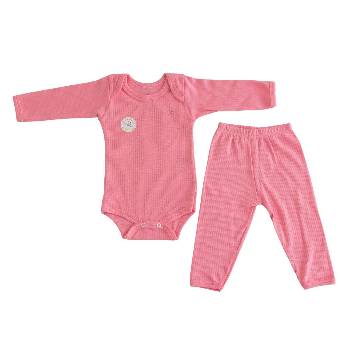 Conjunto Body Calça Canelado Confovibe Algodão Longo