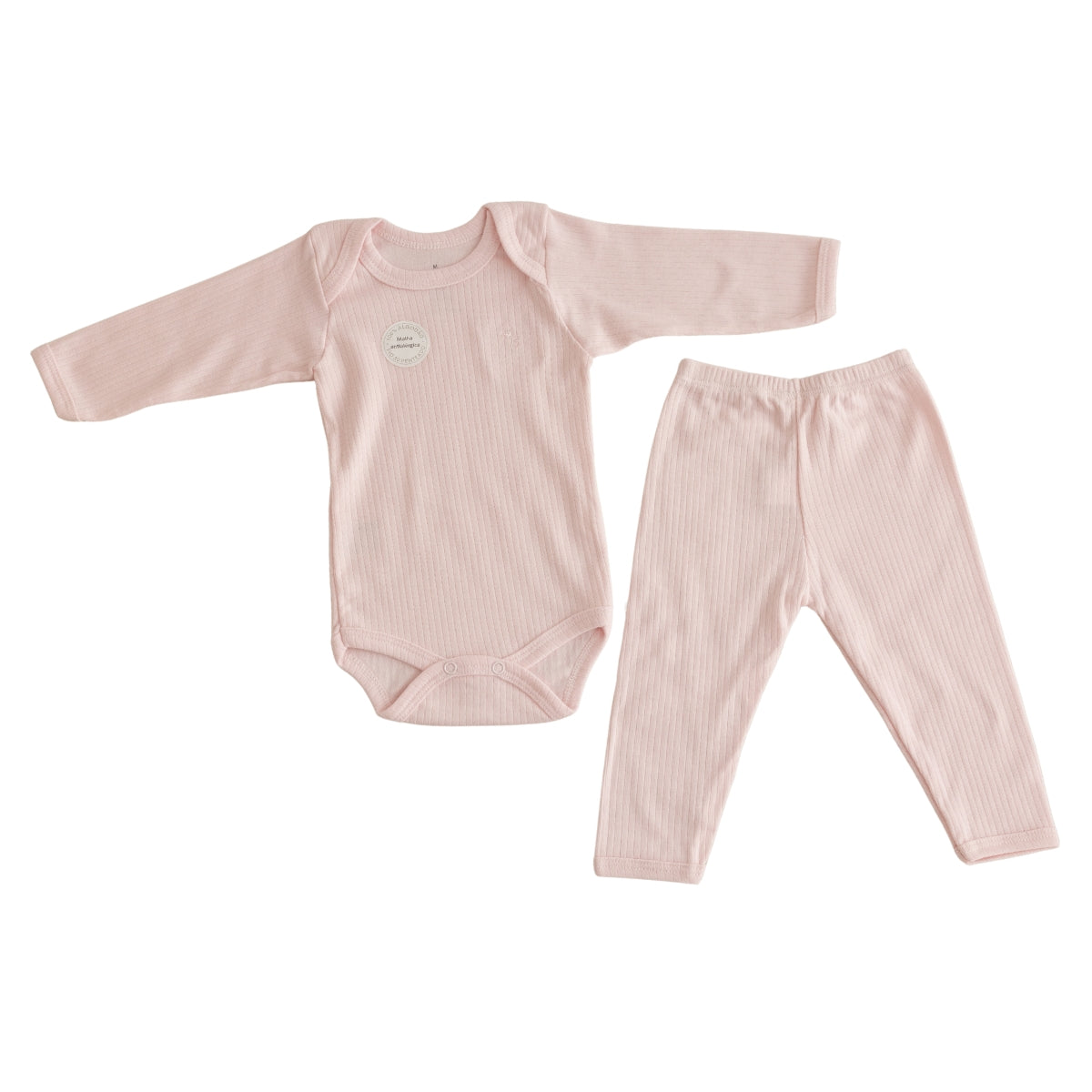 Conjunto Body Calça Canelado Kids Confovibe Algodão