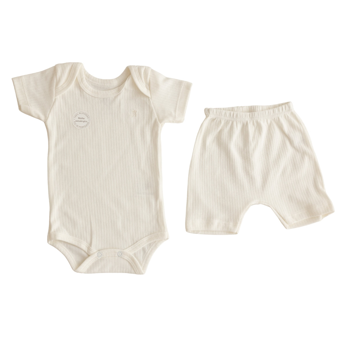 Conjunto Body Calça Canelado Confovibe Algodão Curto