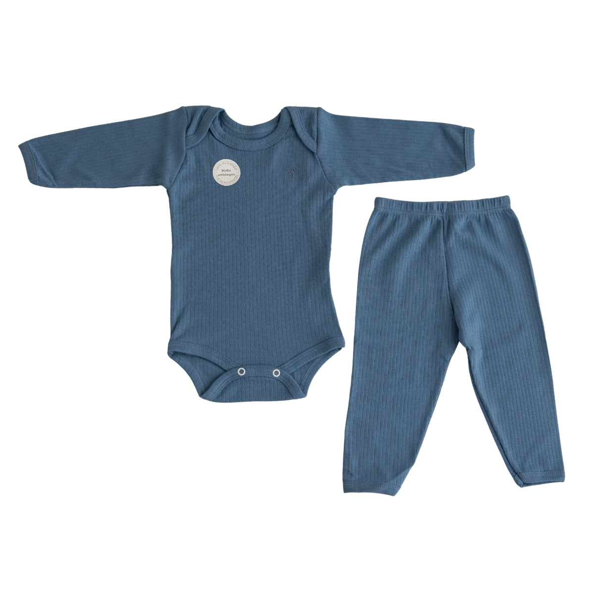 Conjunto Body Calça Canelado Confovibe Algodão Longo