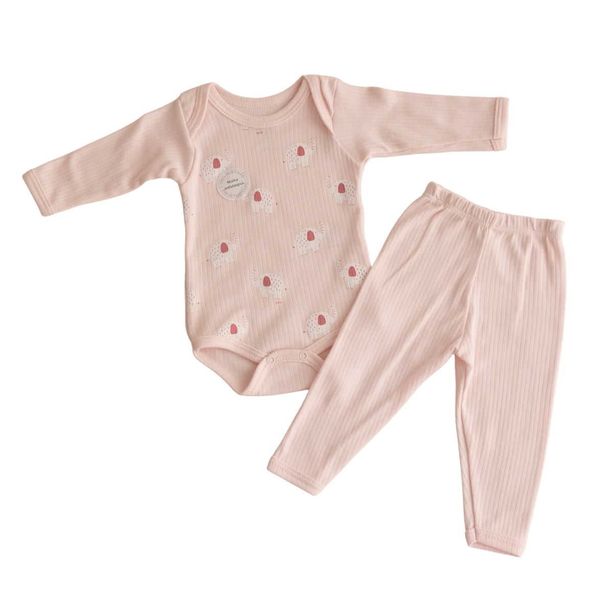 Conjunto Body Calça Canelado Confovibe Algodão Diário