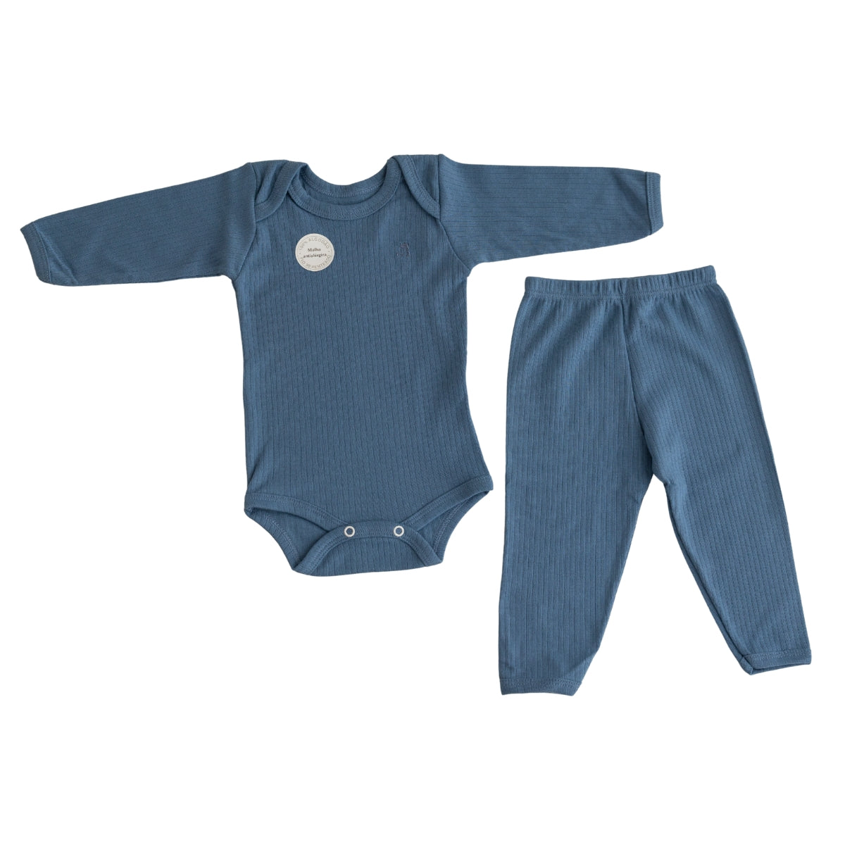 Conjunto Body Calça Canelado Kids Confovibe Algodão