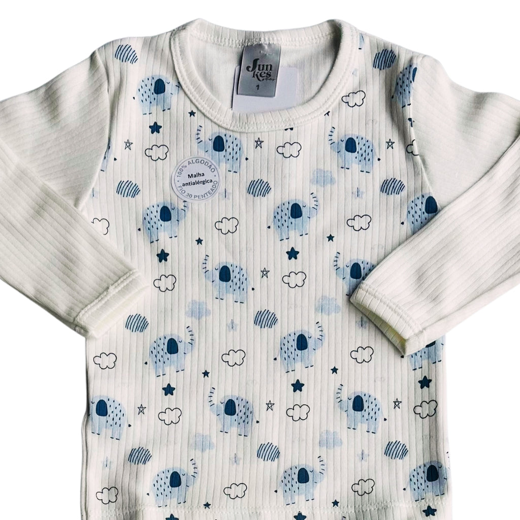 Conjunto Longo Canelado Kids Confovibe Bebê Algodão