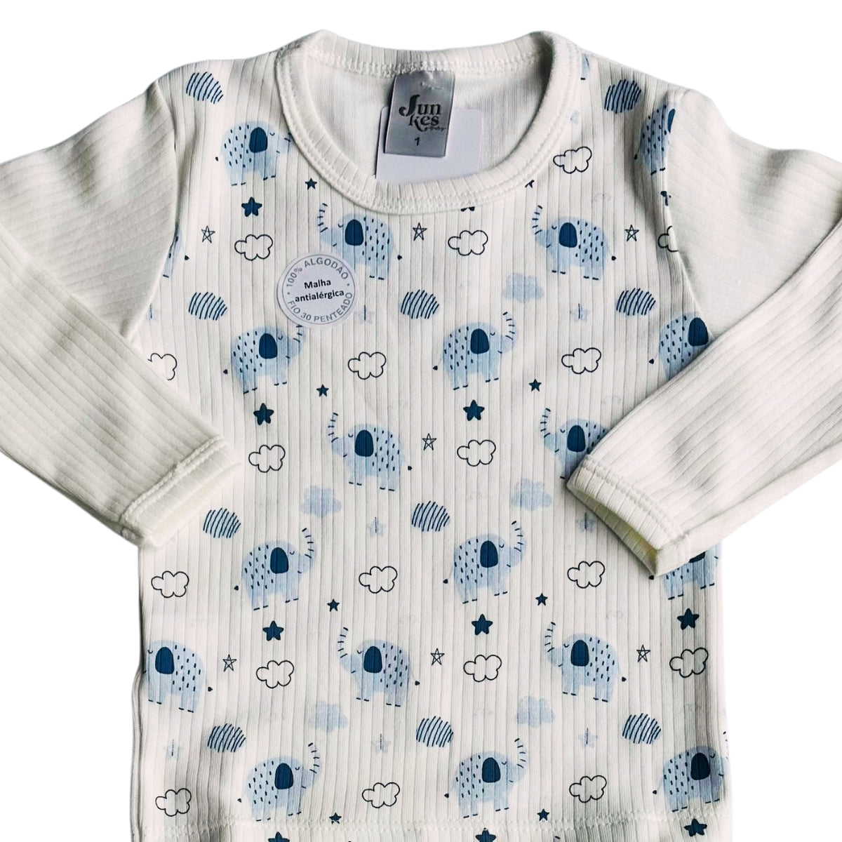 Conjunto Longo Canelado Kids Confovibe Bebê Algodão