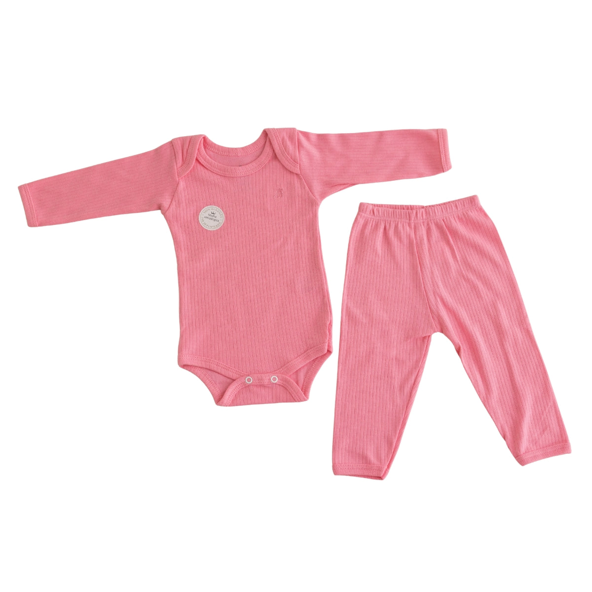Conjunto Body Calça Canelado Kids Confovibe Algodão