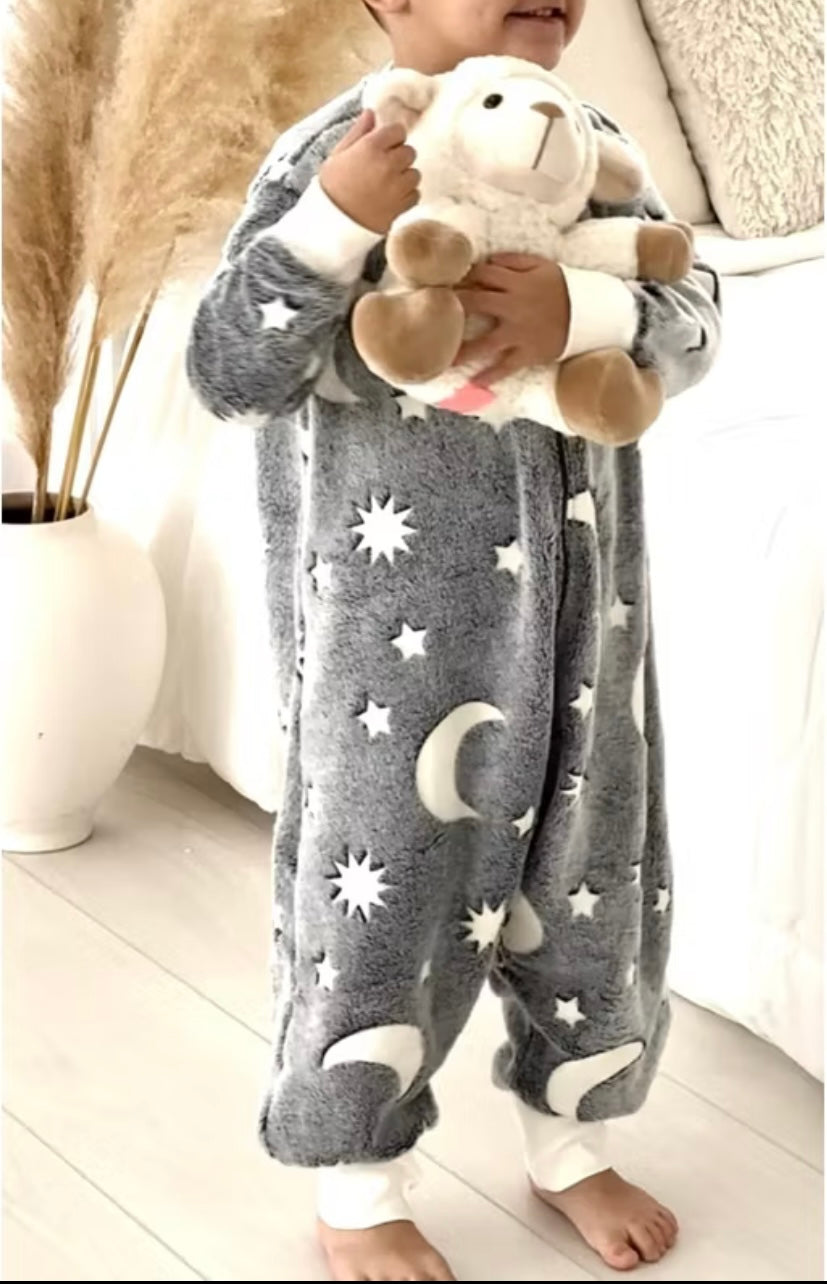 Saco de dormir - TOG 2 - FLEECE brilha no escuro - Estrela Cinza, com manga