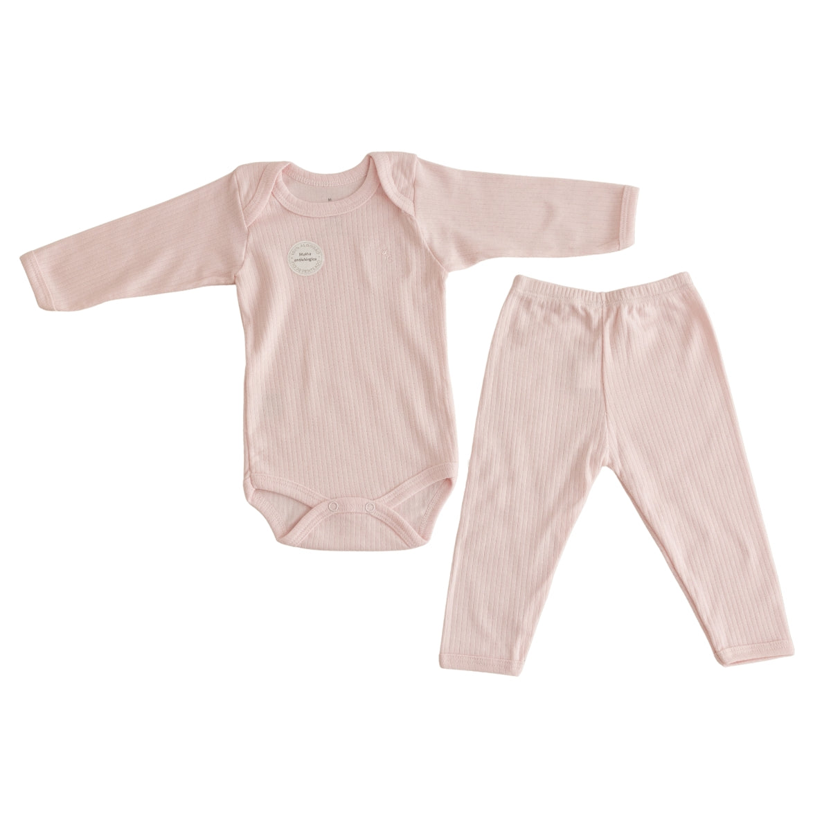 Conjunto Body Calça Canelado Confovibe Algodão Longo