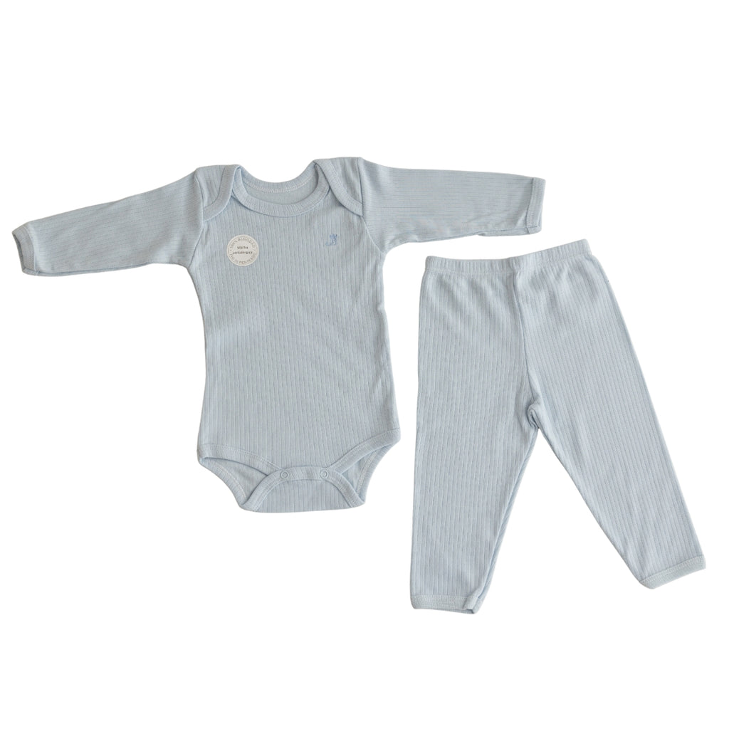 Conjunto Body Calça Canelado Kids Confovibe Algodão