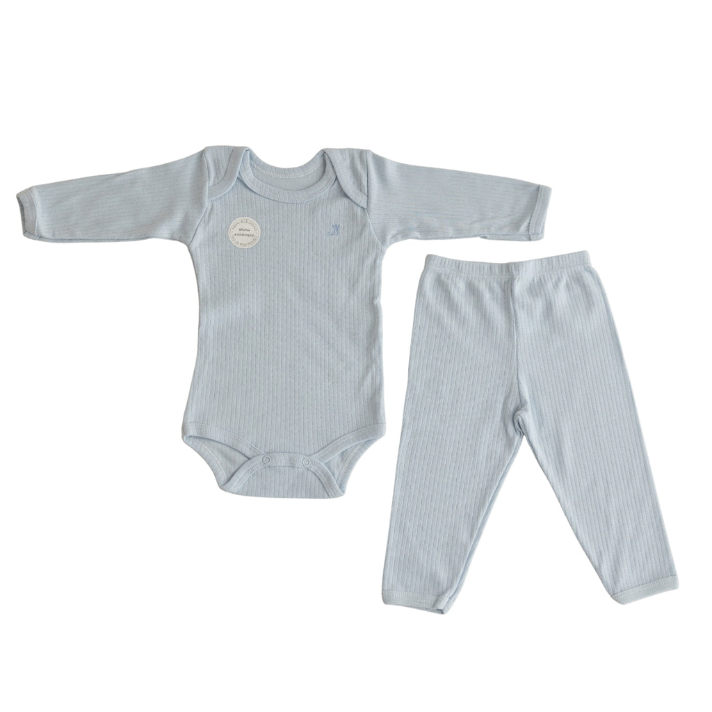 Conjunto Body Calça Canelado Confovibe Algodão Longo